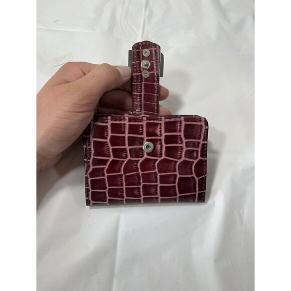 Identity Stronghold Womens Wallet Croc Print Leather Bifold Organizer - Picture 8 of 16